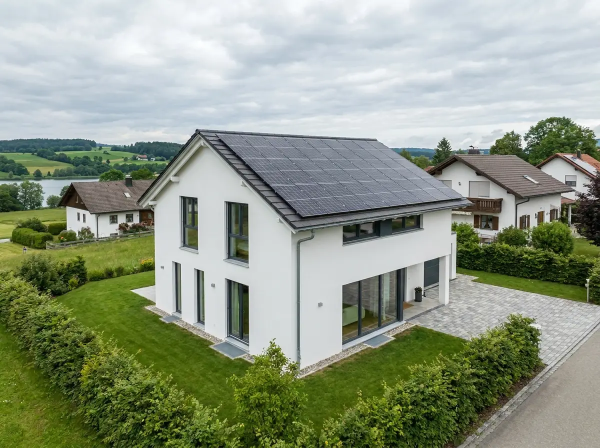 Einfamilienhaus mit Photovoltaik-Dach am Bodensee